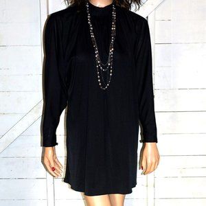 Vintage Joy Stevens Black Plunging Back Dress XL